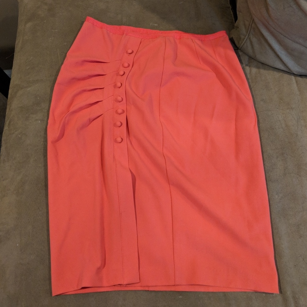 Coral knee length skirt